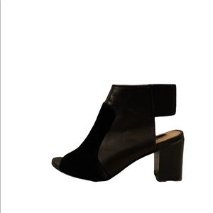 Kensie genuine suede and leather slingback bootie peep toe